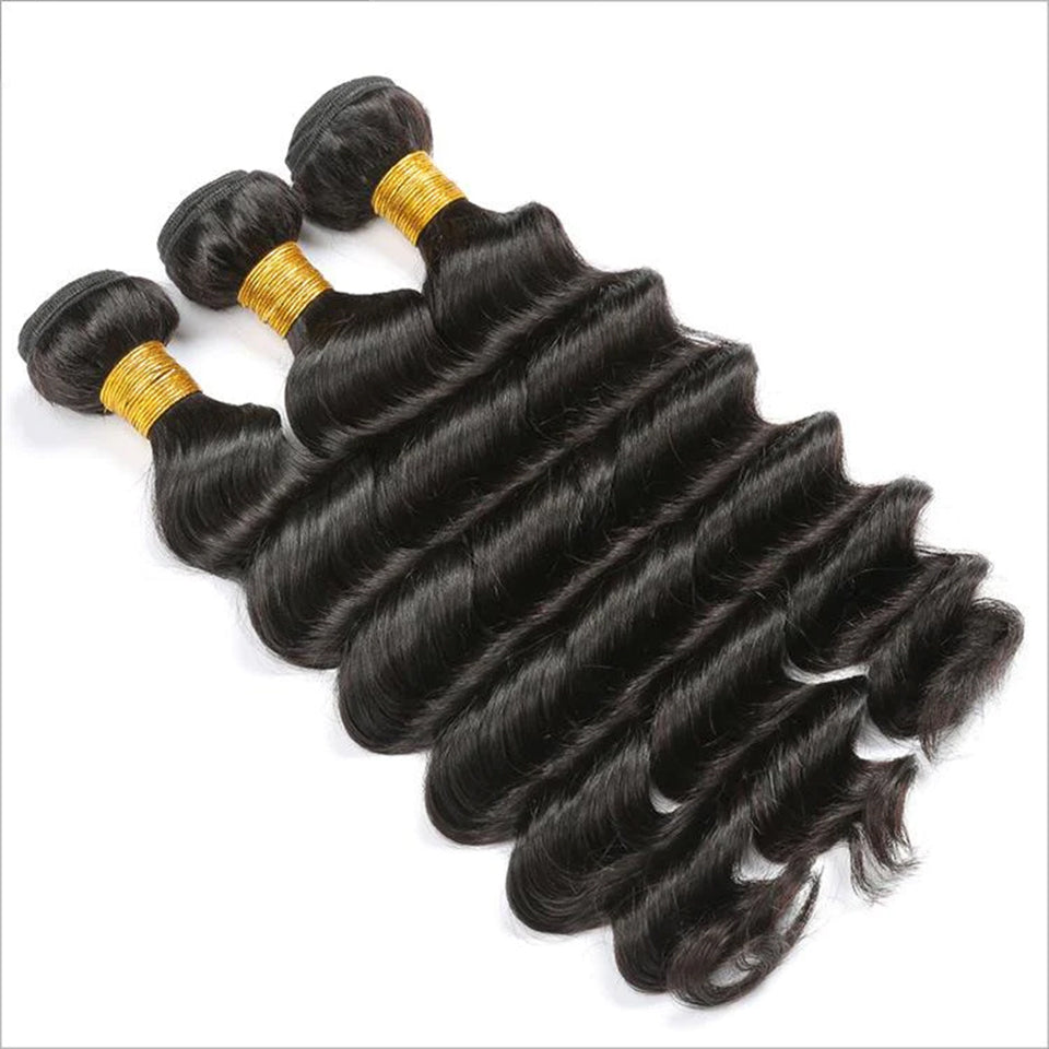 MaBelle Lot de Trois (3) Tissages Raw Hair Bouclés  Noir 10 à 30 Pouces Fabriqués avec des Cheveux 100% Naturels Très Bonne Qualité