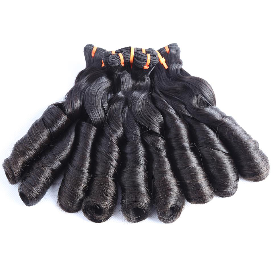 MaBelle Lot de Trois (3) Tissages Double Drawn Fumi Hair  Noir 12 à 24 Pouces Fabriqués avec des Cheveux Vierges Top Qualité Provenant d'un seul Donneur