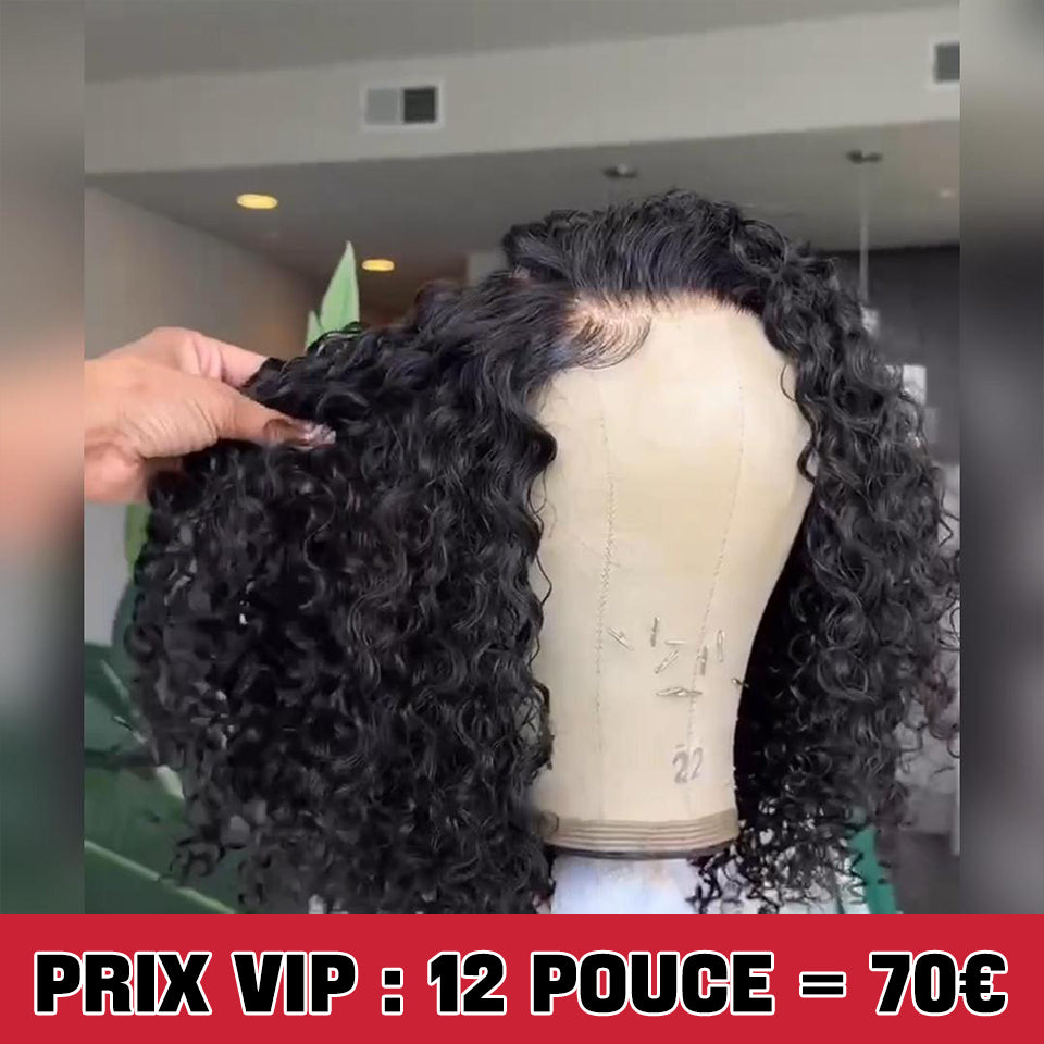 MaBelle Achetez Quatre (4) Perruques Et Le Prix De Cette Perruque Coupe Carrée Deep Lace Closure Couleur Noir 12 Pouces Est De 70€ Seulement