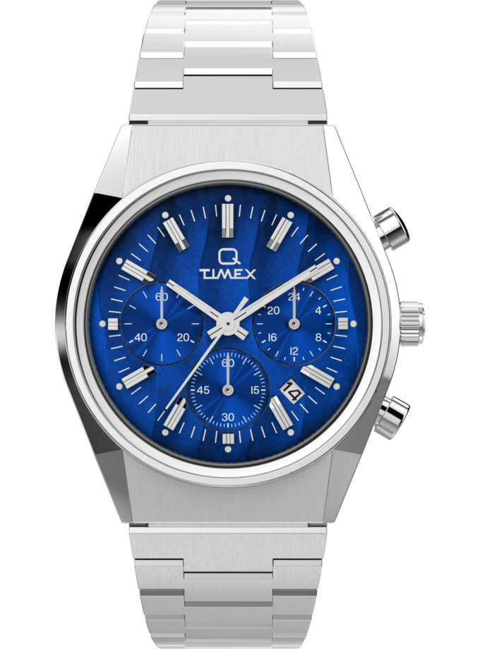 Q Timex Falcon Eye Chronograph 40mm Stainless Steel Bracelet Watch On Sale