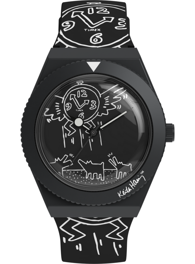 Q Timex x Keith Haring 38mm Synthetic Rubber Strap Watch For Sale