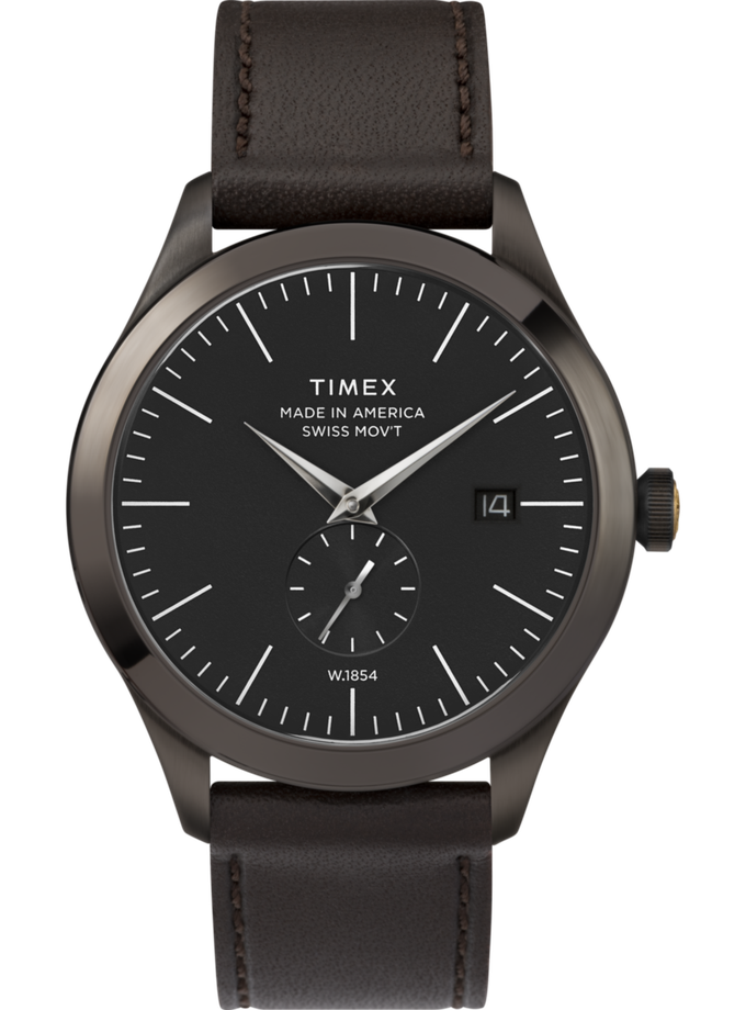 Timex American Documents® 41mm Leather Strap Watch Best Price