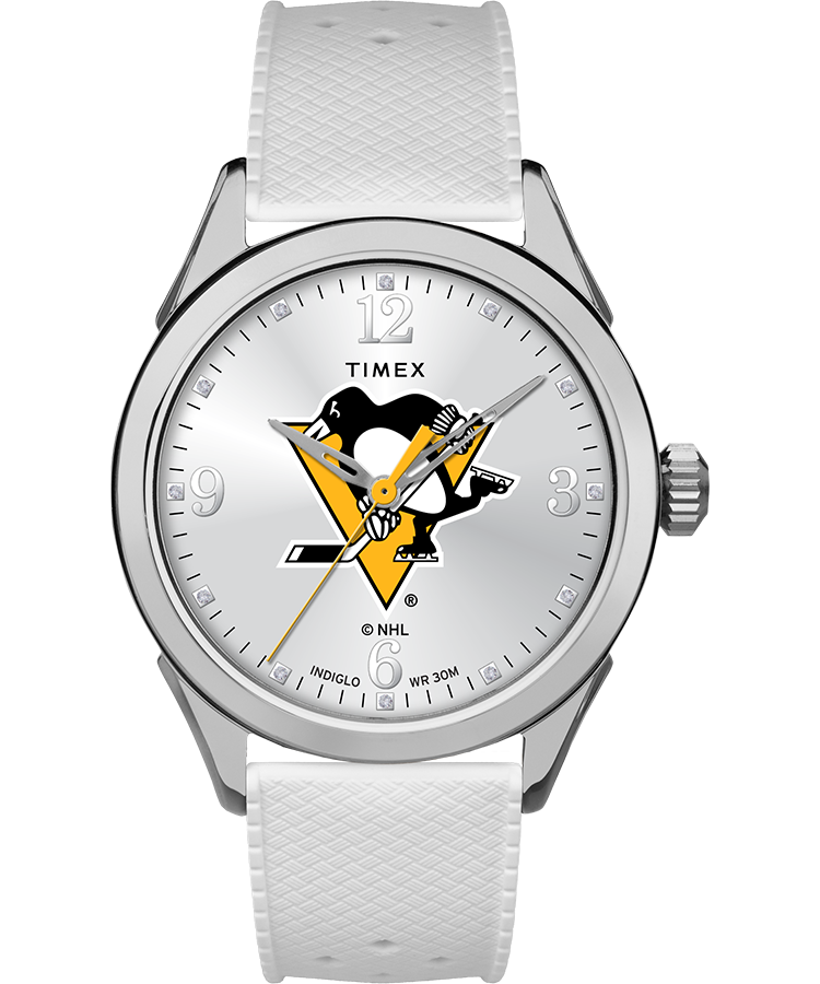 Timex Athena White Pittsburgh Penguins Same Day Delivery