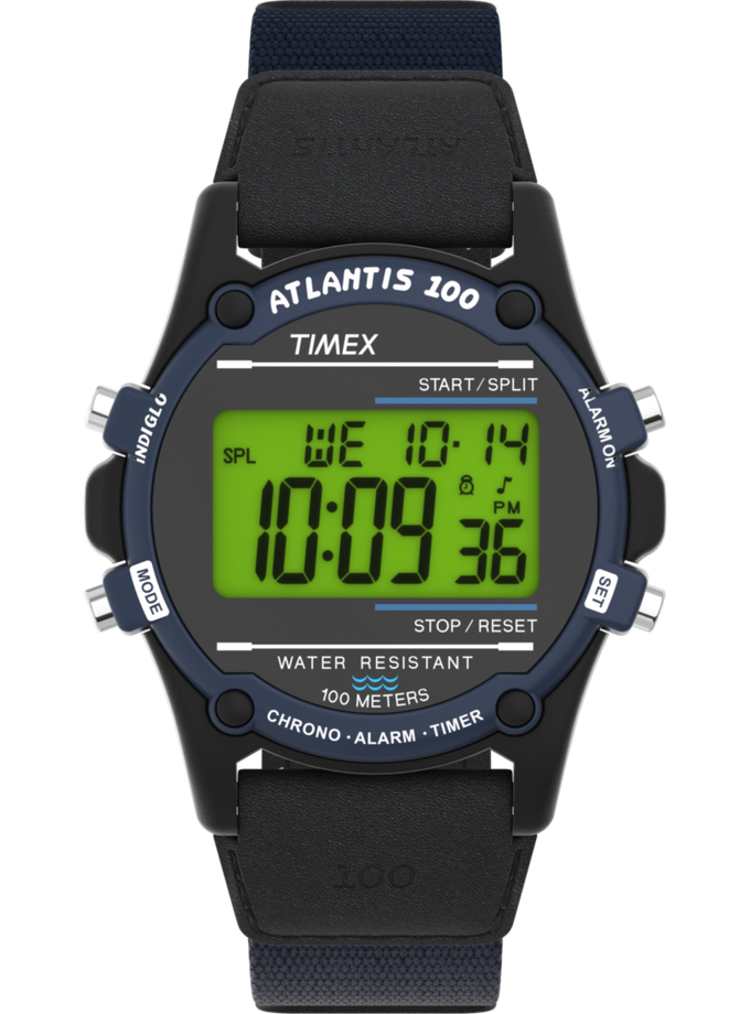 Timex Atlantis 40mm Fabric and Leather Strap Watch Best Seller