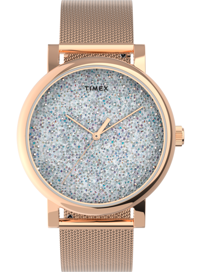 Timex Crystal Opulence 38mm Stainless Steel Mesh Band Watch Best Buy