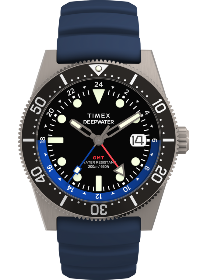 Timex Deepwater Reef 200 GMT 41mm Synthetic Rubber Strap Watch New Arrival