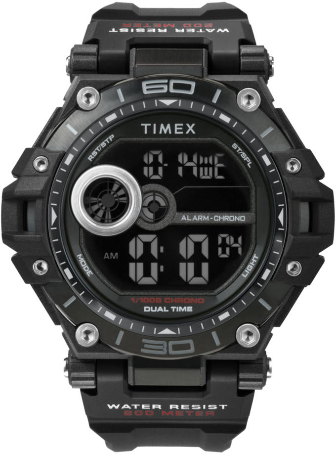 Timex Digital 52mm Resin Strap Watch On Sale