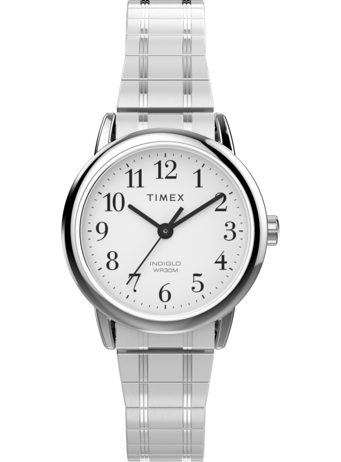 Timex Easy Reader 25mm Stainless Steel Expansion Band Watch For Sale