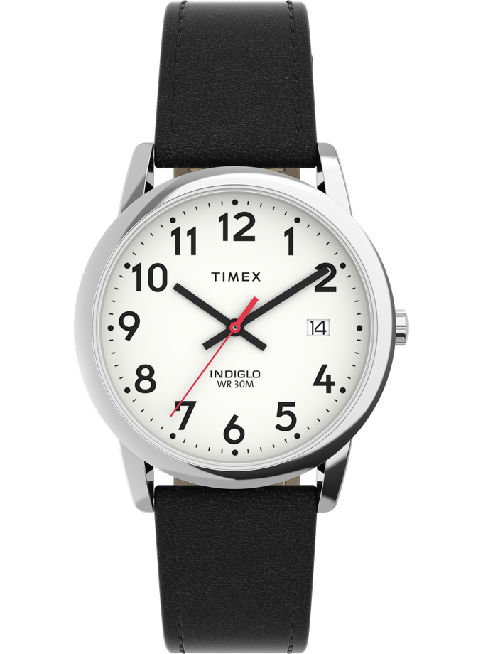 Timex Easy Reader 35mm Eco-Friendly Vegan Leather Strap Watch Free shipping