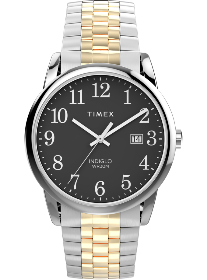 Timex Easy Reader 38mm Stainless Steel Expansion Band Watch Free shipping