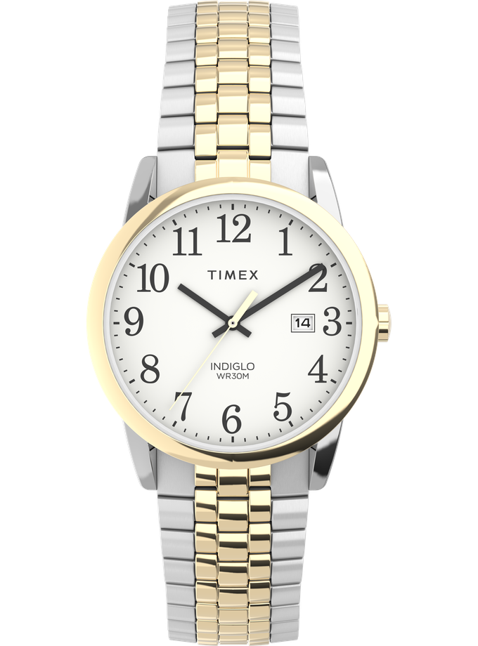 Timex Easy Reader 38mm Stainless Steel Expansion Band Watch with Perfect Fit Same Day Delivery