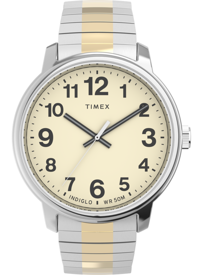 Timex Easy Reader 43mm Stainless Steel Expansion Band Watch High Quality