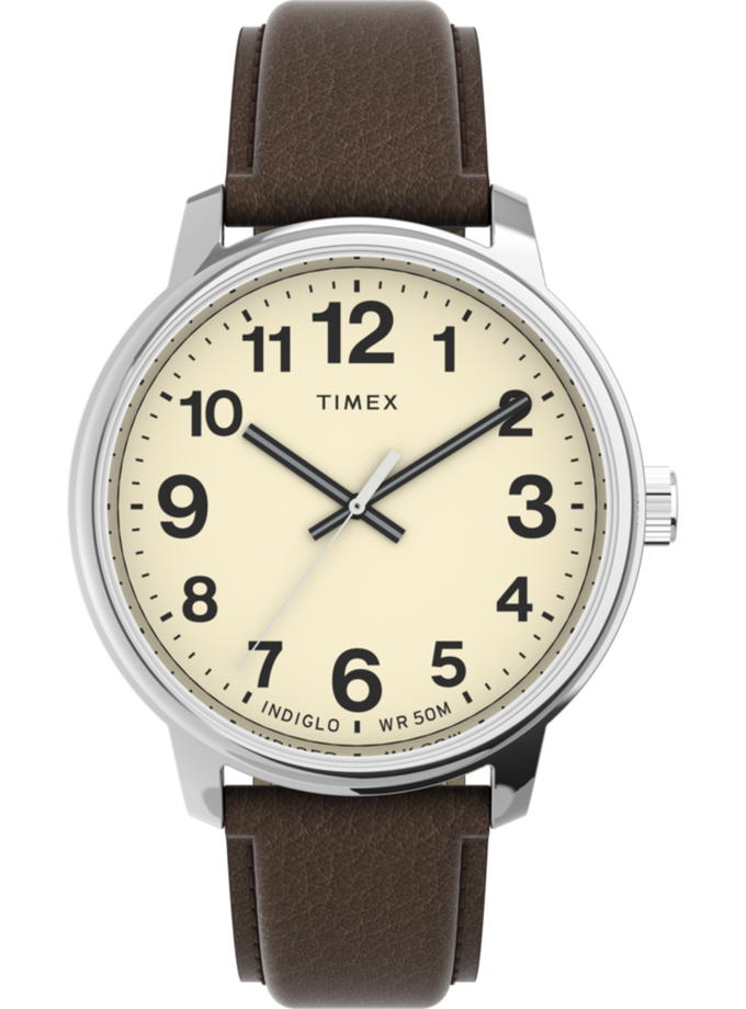 Timex Easy Reader® Bold 43mm Leather Strap Watch Free shipping