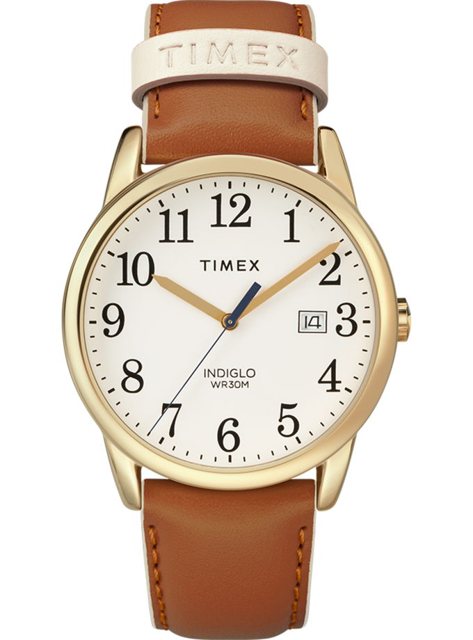 Timex Easy Reader® Color Pop 38mm Leather Strap Watch Free shipping