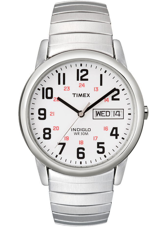 Timex Easy Reader Day Date 35mm Expansion Band Watch For Sale