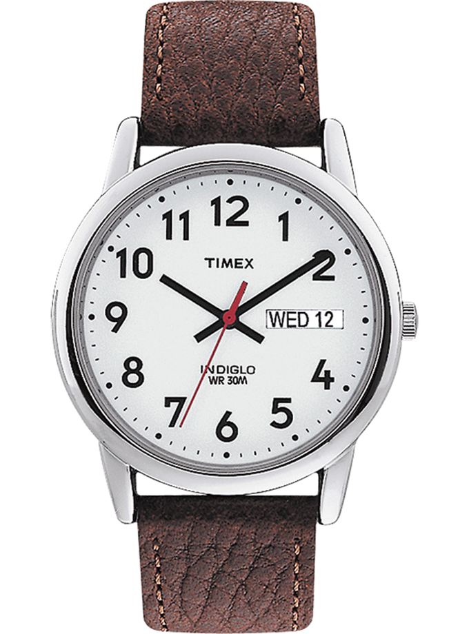 Timex Easy Reader Day Date 35mm Leather Strap Watch For Sale