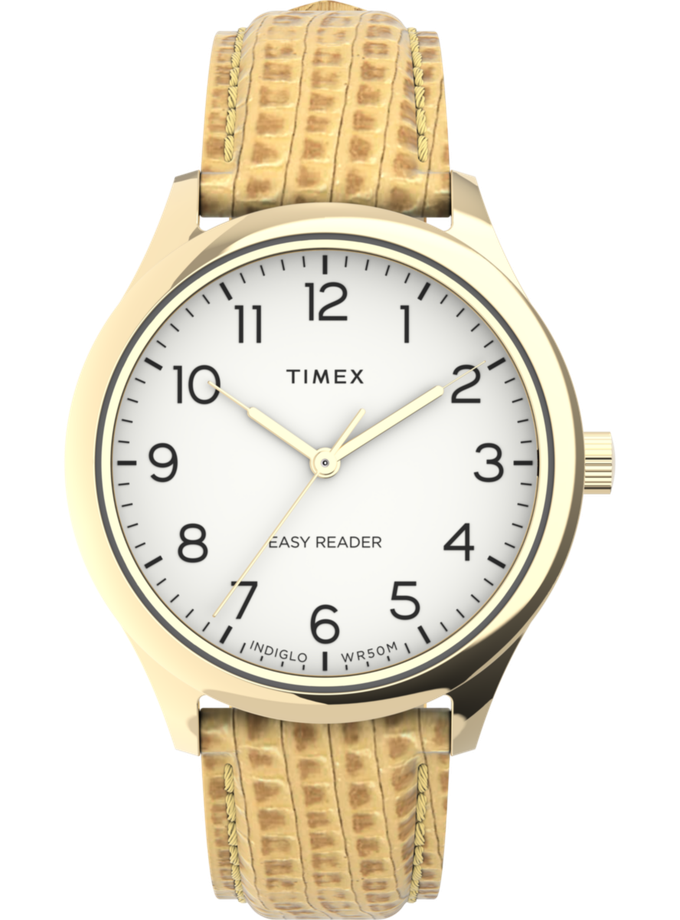 Timex Easy Reader® Gen1 32mm Leather Strap Watch Best Buy