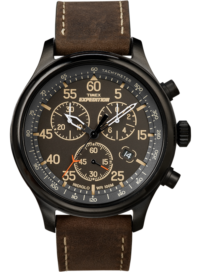 Timex Expedition Field Chronograph 43mm Leather Watch New Arrival