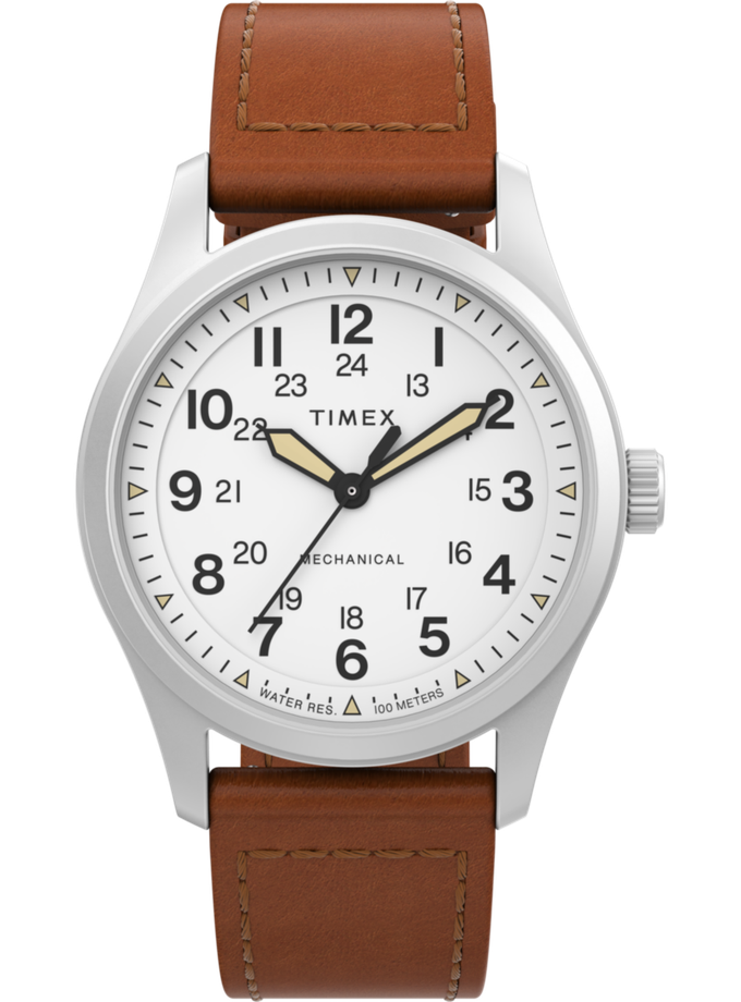 Timex Expedition Field Post Mechanical 38mm Eco-Friendly Leather Strap Watch On Sale