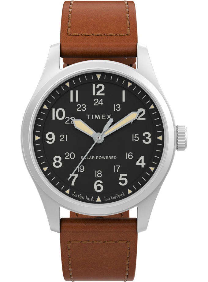 Timex Expedition Field Post Solar 36mm Eco-Friendly Leather Strap Watch Free shipping