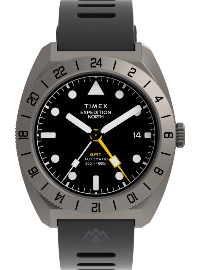 Timex Expedition GMT Titanium Automatic 41mm Silicone Strap Watch For Sale