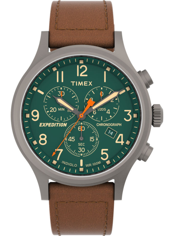 Timex Expedition Scout 42mm Leather Strap Watch High Quality