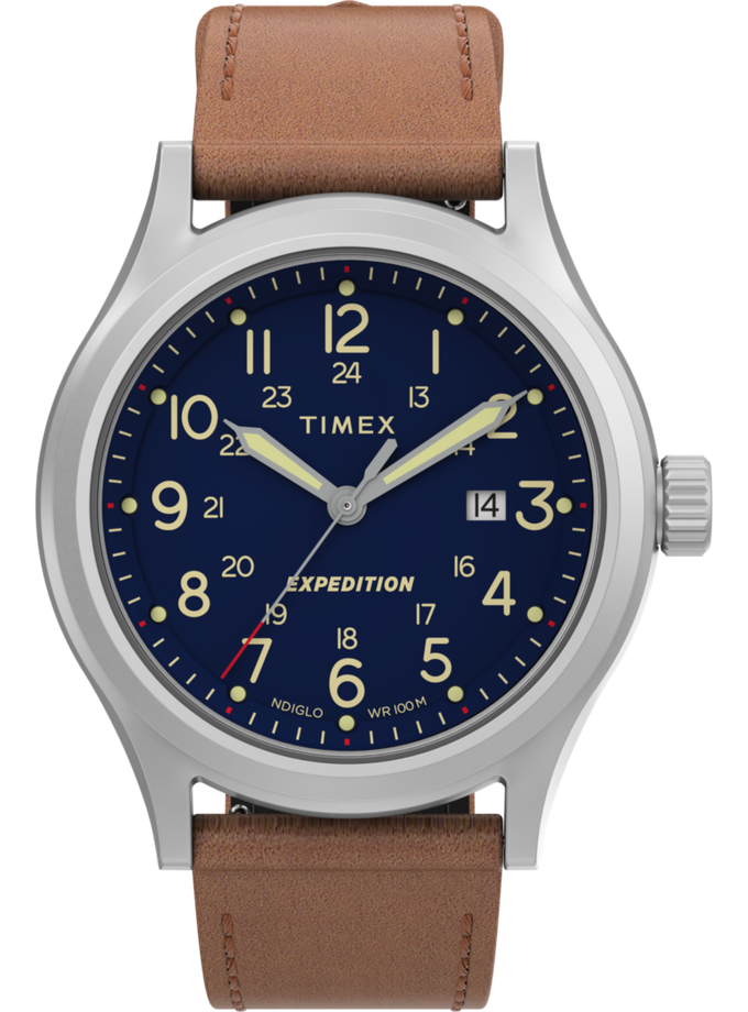 Timex Expedition Sierra 41mm Leather Strap Watch Free shipping