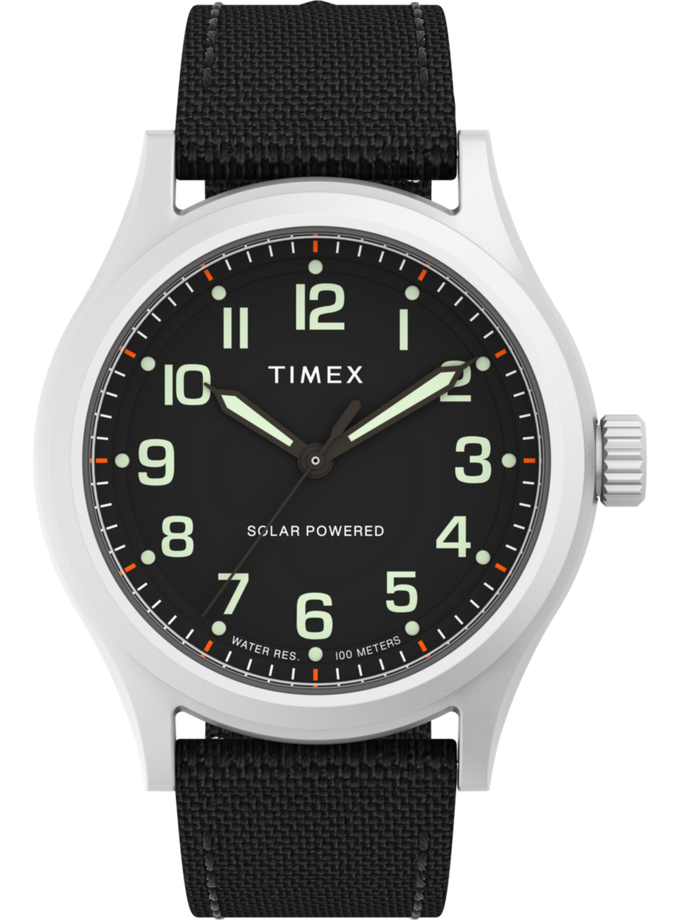 Timex Expedition Sierra Solar 40mm Eco-Friendly Fabric Strap Watch Free shipping