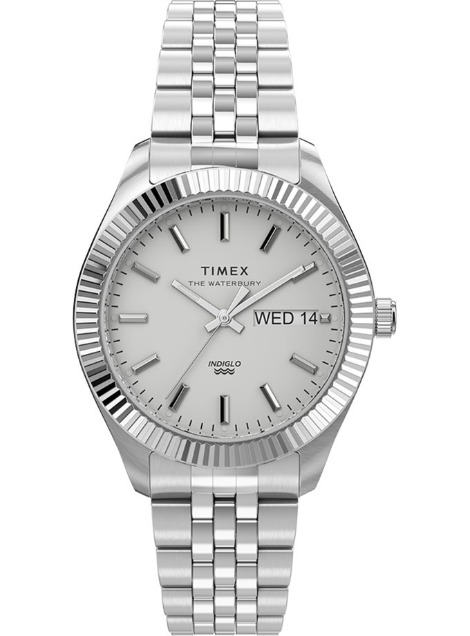 Timex Legacy Boyfriend 36mm Stainless Steel Bracelet Watch For Sale