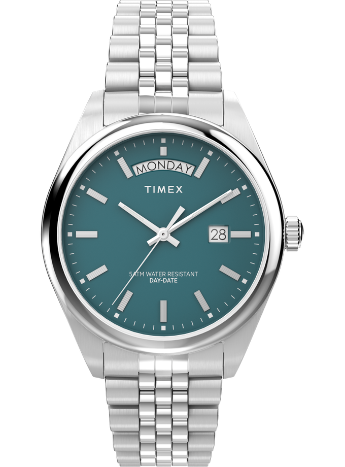 Timex Legacy Day and Date 41mm Stainless Steel Bracelet Watch High Quality