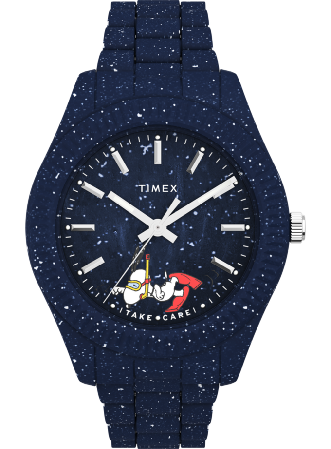 Timex Legacy Ocean x Peanuts 42mm Recycled Bracelet Watch On Sale