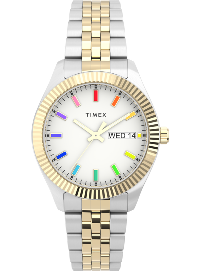 Timex Legacy Rainbow 36mm Stainless Steel Bracelet Watch New Arrival