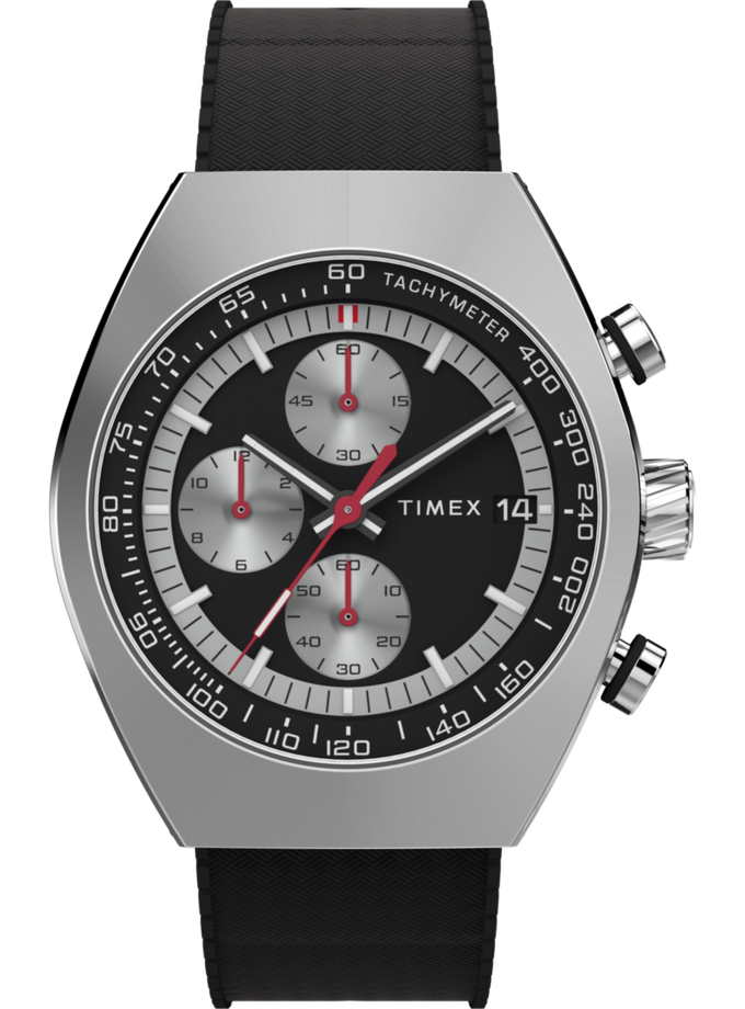 Timex Legacy Tonneau Chronograph 42mm Synthetic Rubber Strap Watch Best Seller