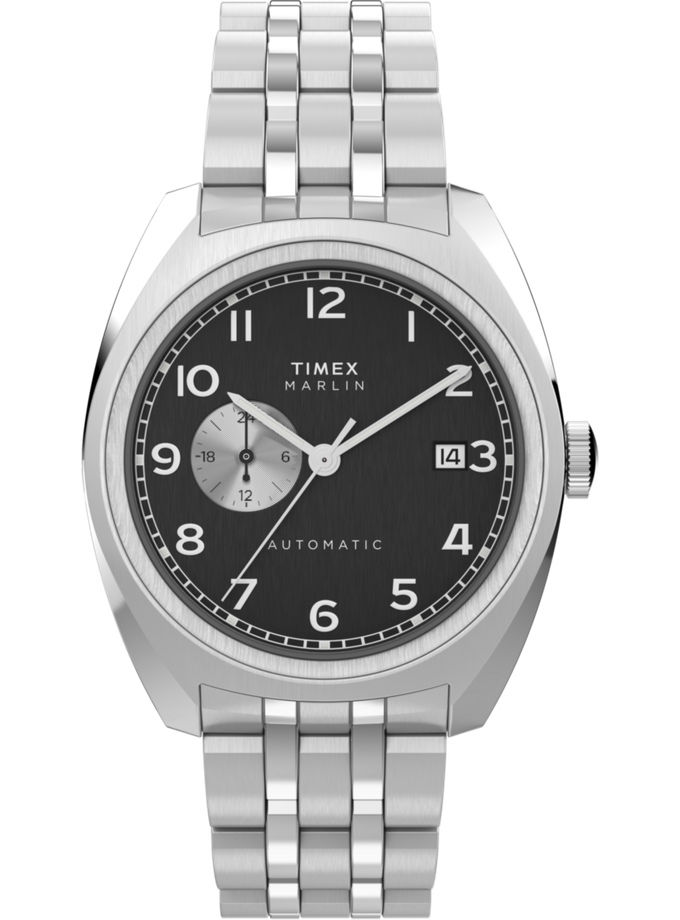 Timex Marlin® Automatic 39mm Stainless Steel Bracelet Watch Best Buy