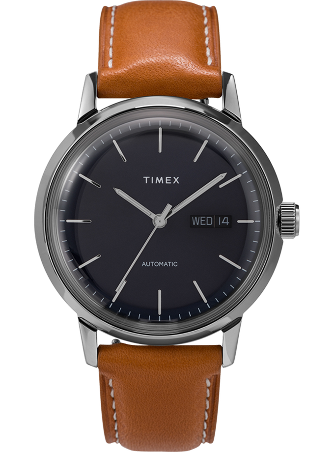 Timex Marlin® Automatic 40mm Leather Strap Watch Best Price