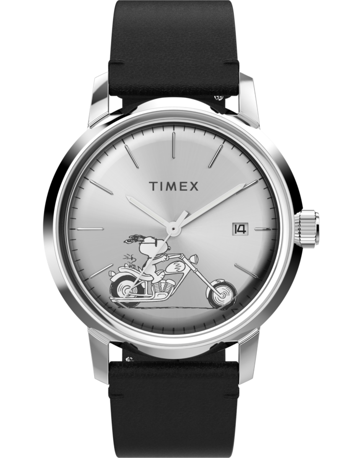 Timex Marlin® Automatic x Snoopy Easy Rider 40mm Leather Strap Watch For Sale