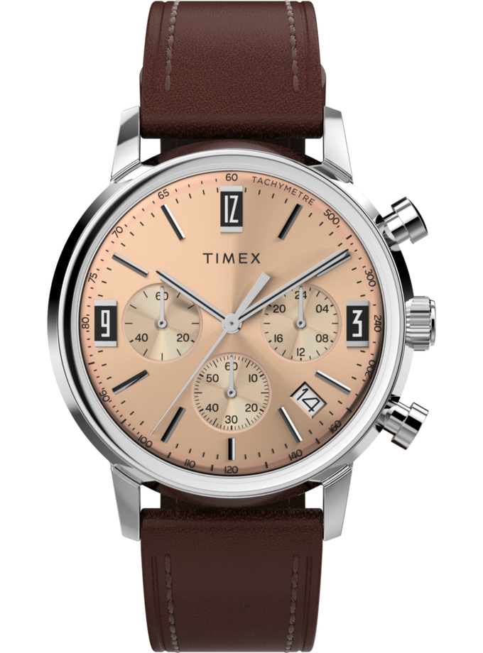 Timex Marlin® Chronograph Tachymeter 40mm Leather Strap Watch New Arrival