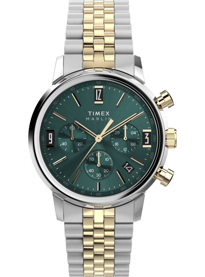 Timex Marlin® Chronograph Tachymeter 40mm Stainless Steel Bracelet Watch  For Sale