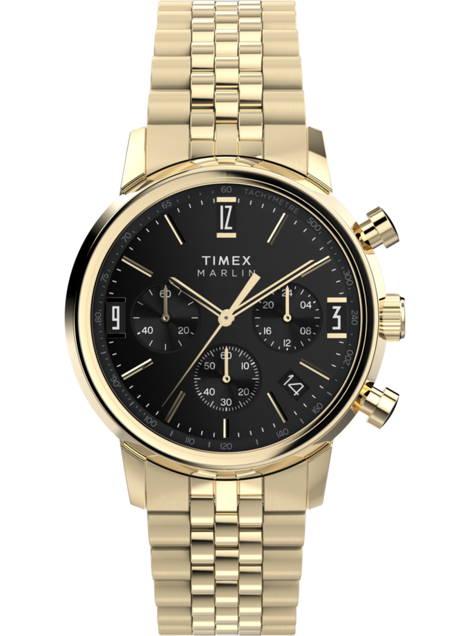 Timex Marlin® Chronograph Tachymeter 40mm Stainless Steel Bracelet Watch  High Quality