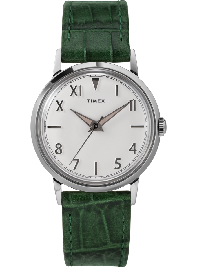 Timex Marlin® Hand-Wound California Dial 34mm Leather Strap Watch Same Day Delivery