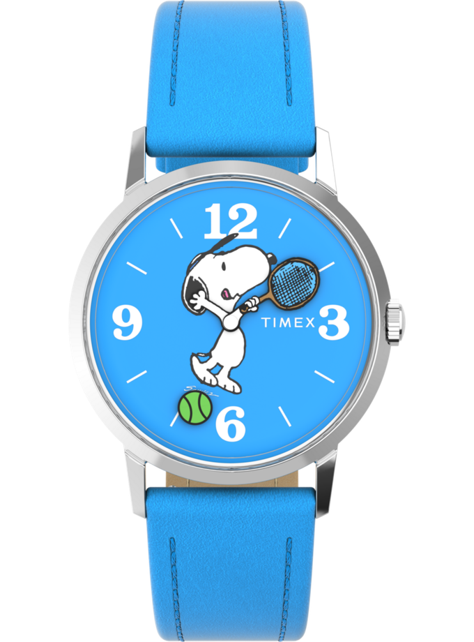 Timex Marlin® Hand-Wound x Snoopy Tennis 34mm Leather Strap Watch Best Seller