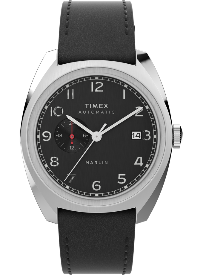 Timex Marlin® Sub-Dial Automatic 39mm Leather Strap Watch On Sale