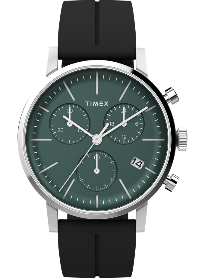 Timex Midtown Chronograph 40mm Synthetic Rubber Strap Watch New Arrival