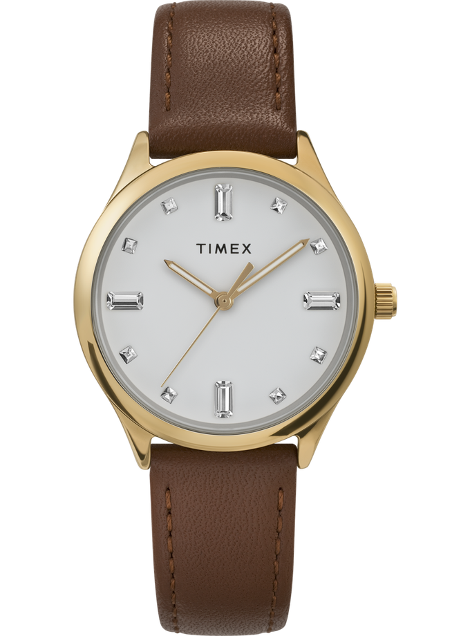 Timex Modern Easy Reader® 32mm Leather Strap Watch Best Buy