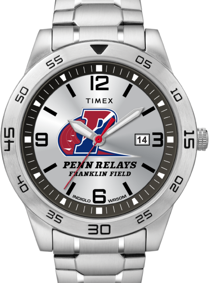 Timex Penn Relays 2024 Citation 42mm Stainless Steel Expansion Band Watch Same Day Delivery