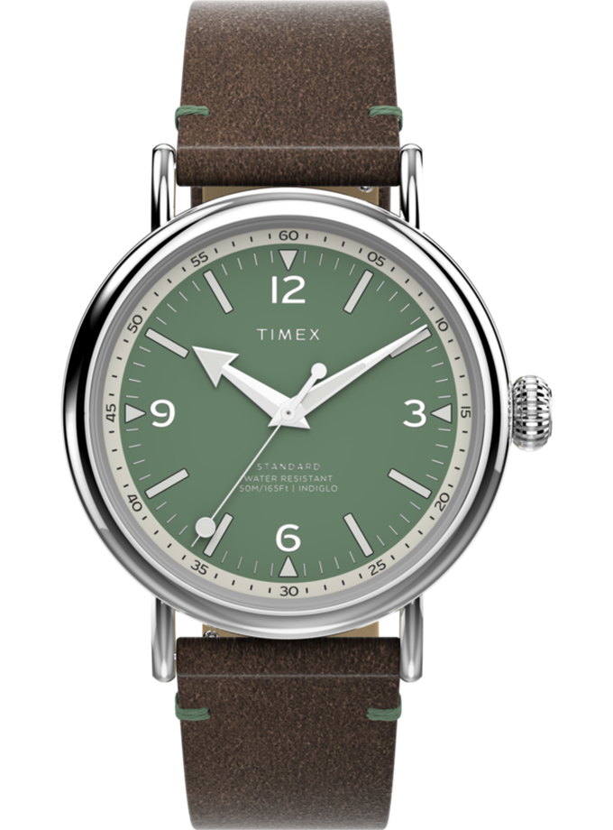 Timex Standard 40mm Eco-Friendly Leather Strap Watch On Sale