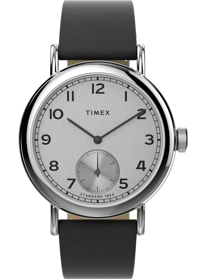 Timex Standard Sub-Second 40mm Apple Skin Leather Strap Watch Free shipping