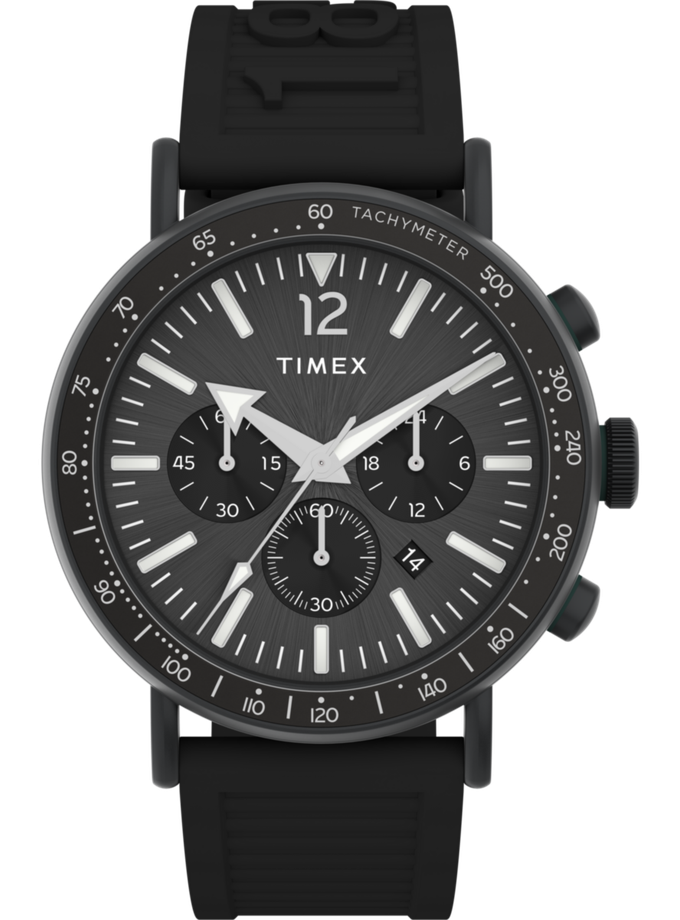 Timex Standard Tachymeter Chronograph 43mm Eco-Friendly Resin Strap Watch High Quality