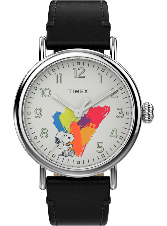 Timex Standard x Peanuts Dream in Color 40mm Leather Strap Watch Same Day Delivery