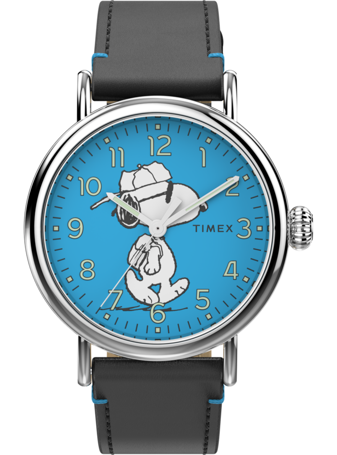 Timex Standard x Peanuts Featuring Snoopy Back to School 40mm Leather Strap Watch Free shipping